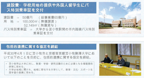 도마코마이 시와 고마자와대학이 협정을 체결했다.